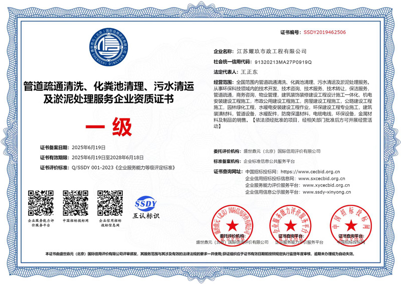 单位企业资质证书